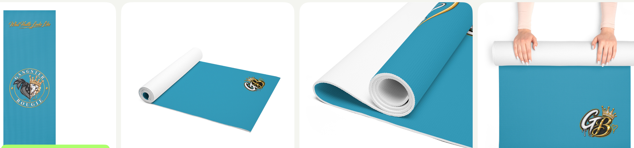 Turquoise Gangster Bougie Foam Yoga Mat